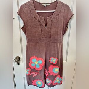 Boden Brown Mini Dress with Floral Accents